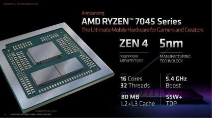 AMD发布锐龙7040/7045系列移动处理器（amd 8570处理器）