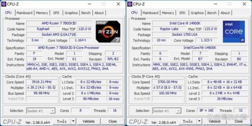 AMD锐龙7800X3D对比14900K（amd 7800x）